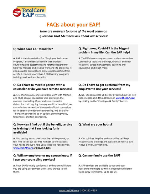 3- FAQs About Your EAP