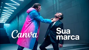 uma imagem ilustrando o aplicativo de edição Canva sufocando a marca de um empresário