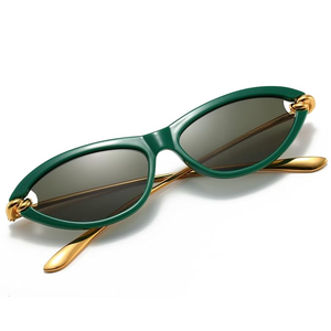 90s Retro Oval Sunglasses with Gold Frame