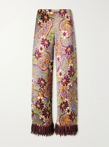 Joanna printed satin wide-leg pants