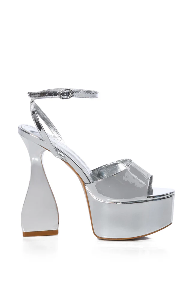 Silver heeled sandals