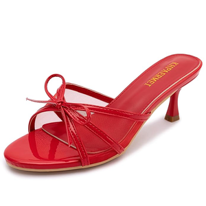 Kitten Heels for Women Round Toe Heels Vintage Sexy Slip on Mules Stiletto