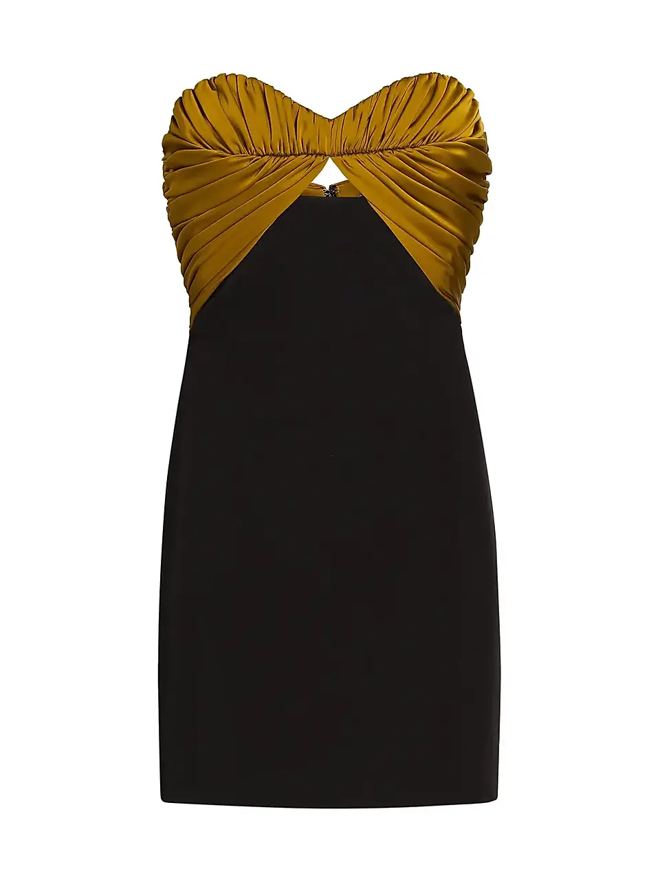 black and gold strapless dress