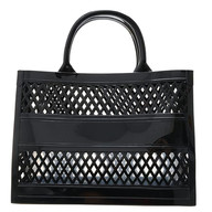 Black mesh tote bag