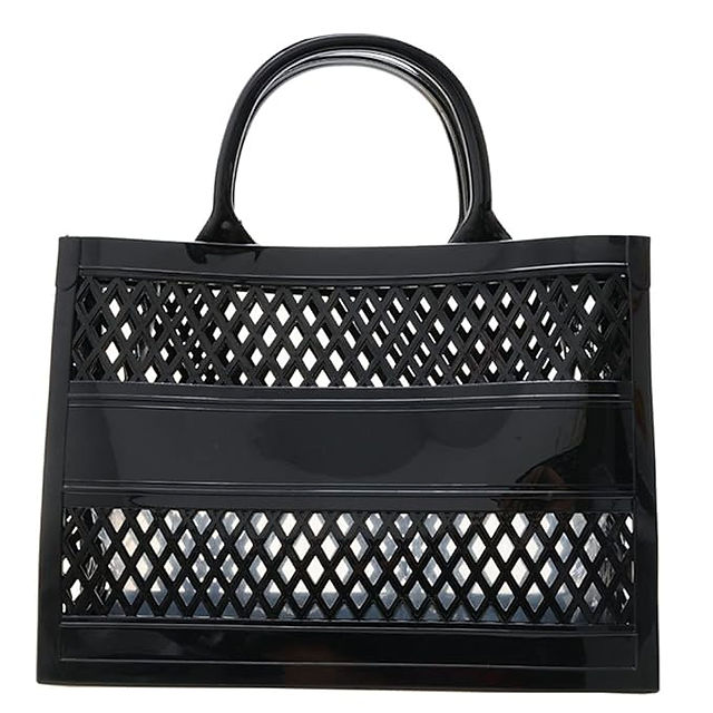Black mesh tote bag