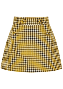 Checked Wool Mini Skirt