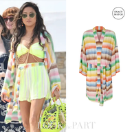 split image showing Ashley Park on left and item of clothing on right