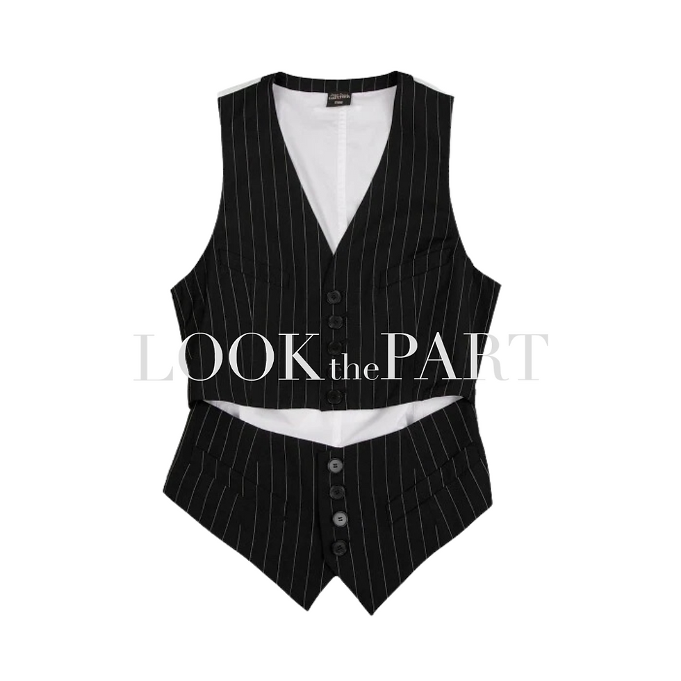 black pinstripe business vest