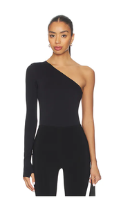 Prima Ballet One Shoulder Bodysuit In Black