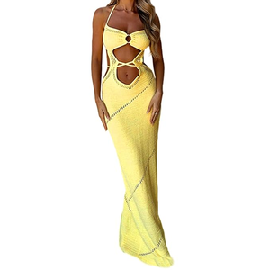 Women Crochet Knit Bodycon Maxi Dress