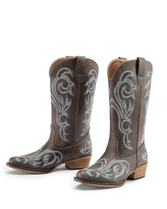 Women's Cowboy Boots Mid Calf Embroidered
