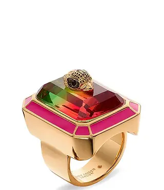 multicolor pink and gold ring