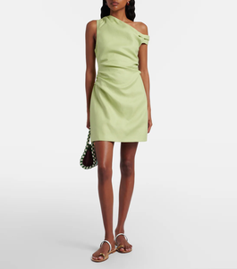Asymmetric Linen Minidress