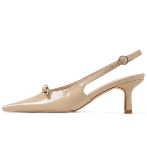 Slingback Kitten Heels with Bow Detail