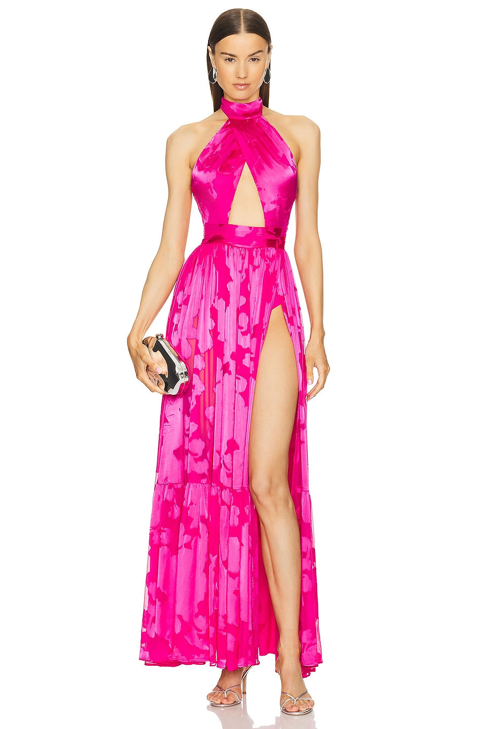 model in pink dress