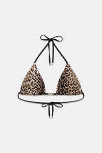 Reversible Triangle Bikini Top (in Animalier Black)
