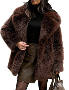Womens Long Faux Fur Coats Fluffy Faux Fur Jacket