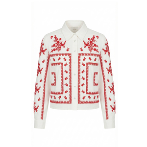 Sienna Embroidered Cropped Shirt In White