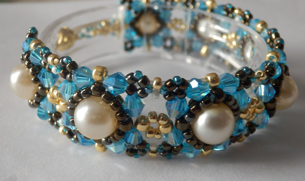 Thumbnail: Turquoise and Pearls bracelet