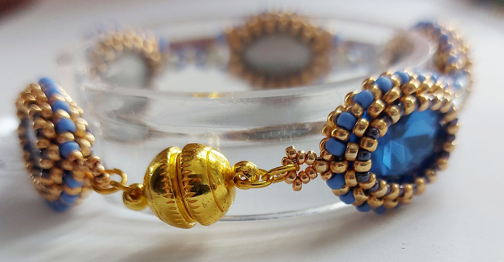 Thumbnail: Royal Blue oval crystals bracelet