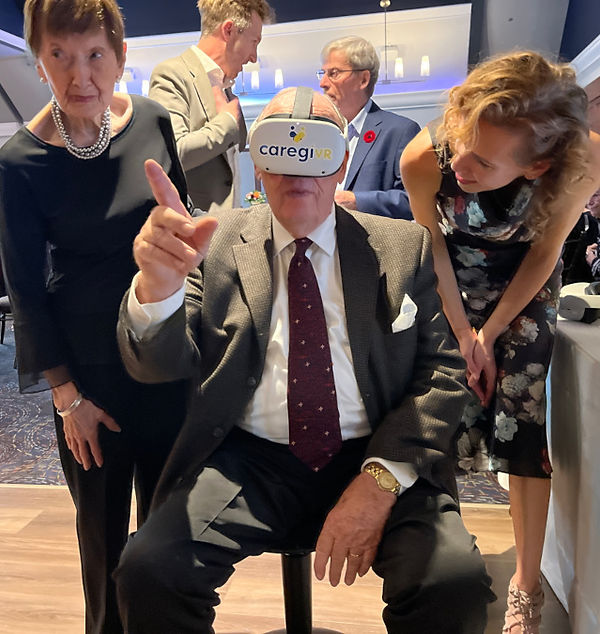 Older adult exploring virtual reality