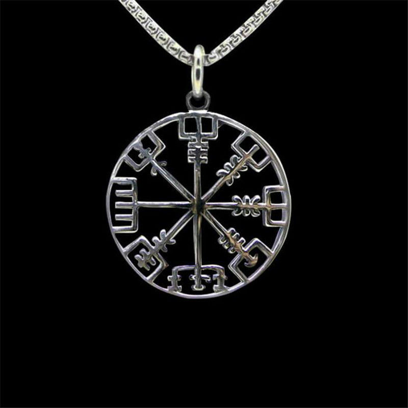 Thumbnail: Norse Vikings Pendant Stainless Steel Compass Nordic Runes