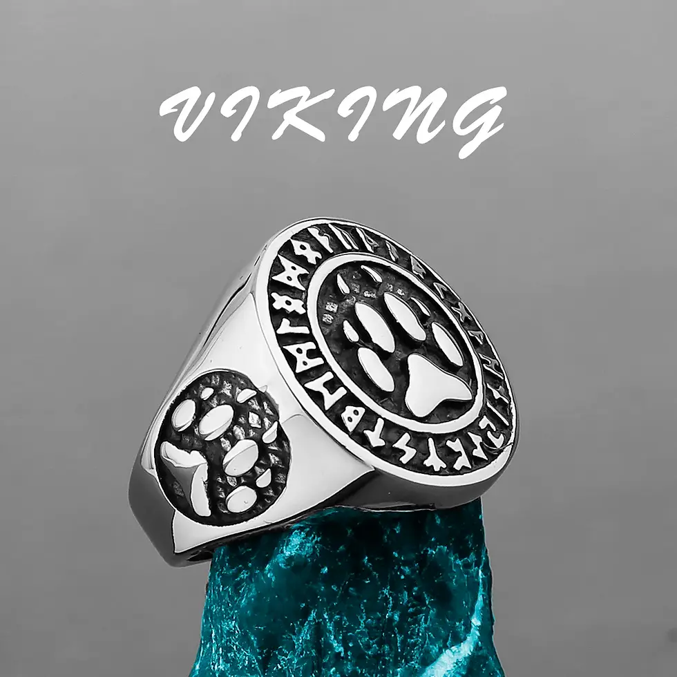 Thumbnail: Nordic Viking Stainless Steel Ring Anchor Compass Tree of Life