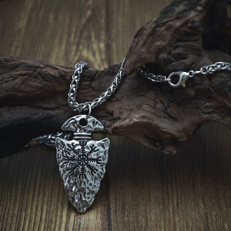 Thumbnail: Men Viking Spear Compass Necklaces