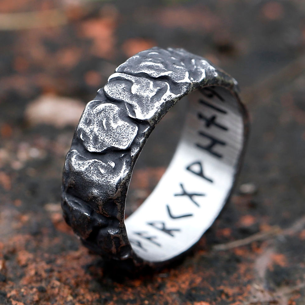 Thumbnail: Stainless Steel Odin Norse Viking Ring