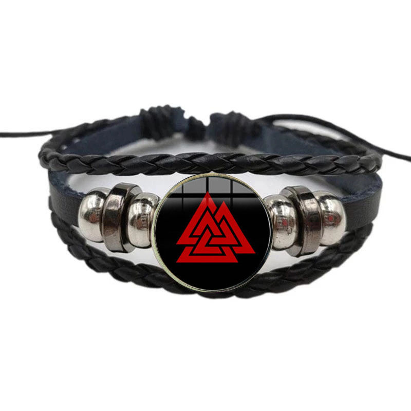 Thumbnail: Slavic Norway Valknut Pagan Amulet Bracelet