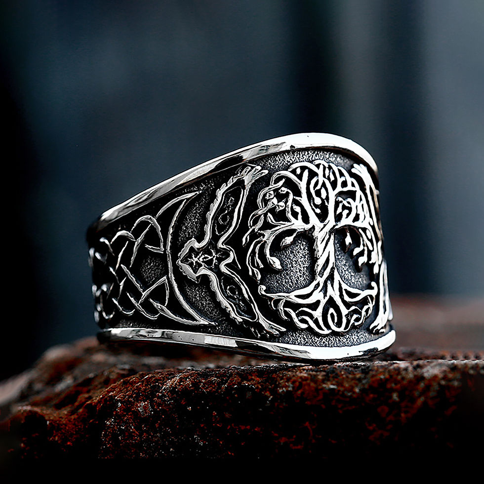 Thumbnail: Vintage Norse Viking Tree Of Life Ring