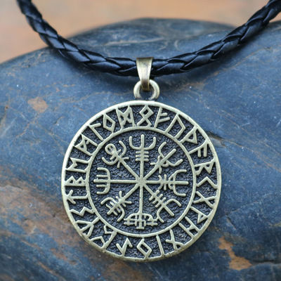 Thumbnail: Viking Odin Runavin necklace For Women Men SYMBOL OF NORSE RUNIC NORSE Runes Veg