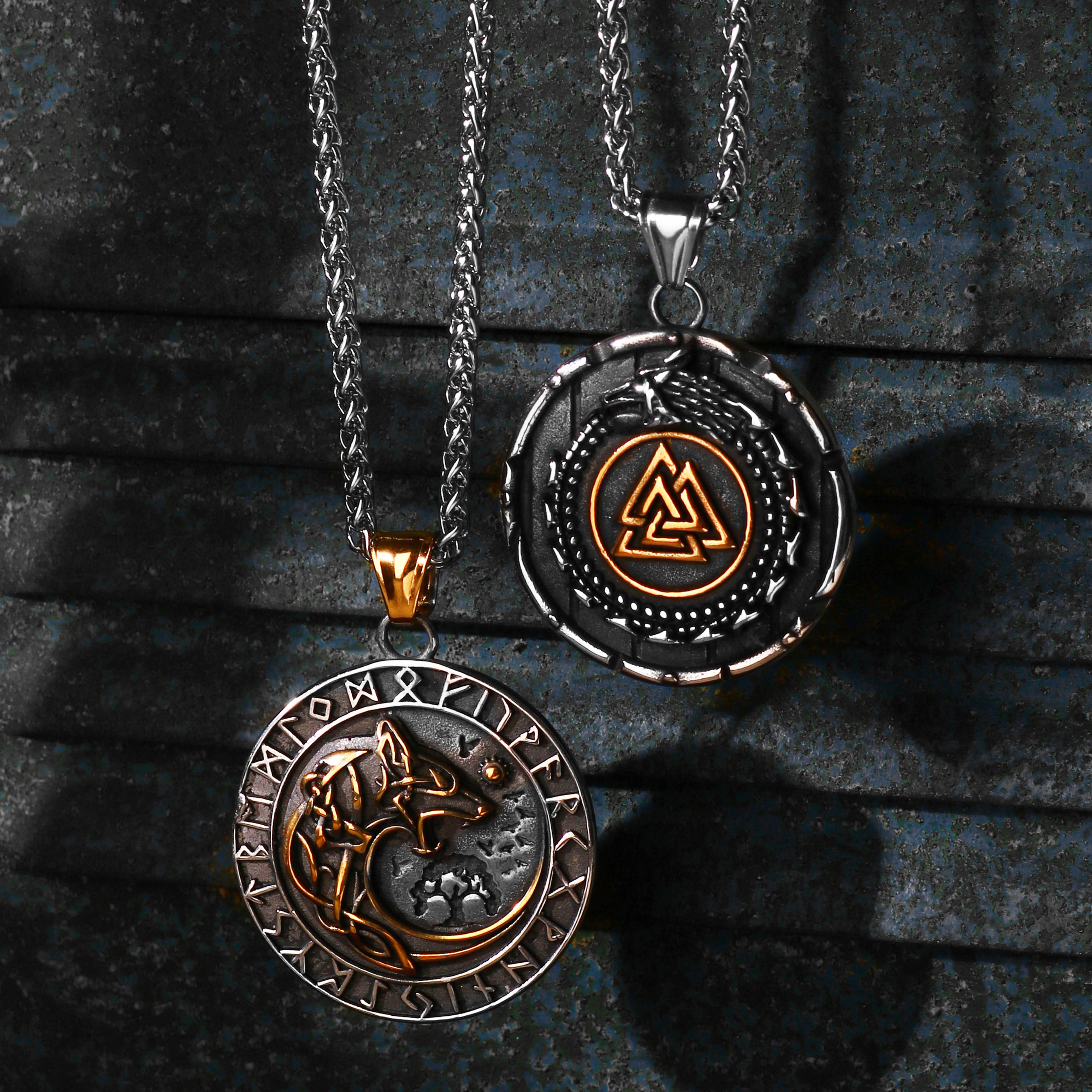 Medieval Stainless Steel Norse Viking Wolf Necklace
