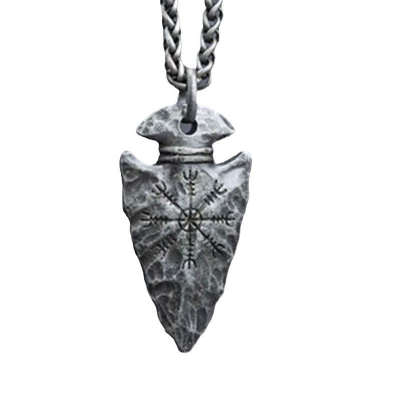 Thumbnail: Vintage Viking Pirate Spear Rune Pendant Necklace
