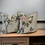 Thumbnail: lovely japanese  blossoms on linen cushion cover, a background of light beige and soft pink flowers, contemporary decor