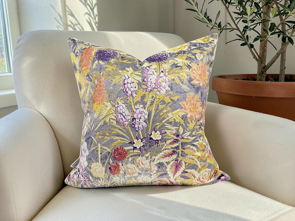 Thumbnail: liberty of london, Gail's Garden, cotton rich velvet, home decor, statement cushions, designer cushions, upriver designer dec