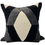 Thumbnail: black, grey and beige geometric designer cushion.  Velvet and linen cushion.  designer home decor