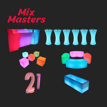 21st Birthday Neon Package Mix Masters Glow Furniture Hire