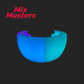 Neon curved glow bar hire mix masters
