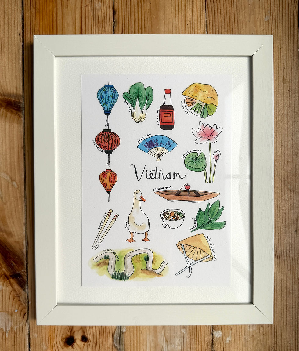 Thumbnail: Vietnam Watercolour Print | A4 & A5