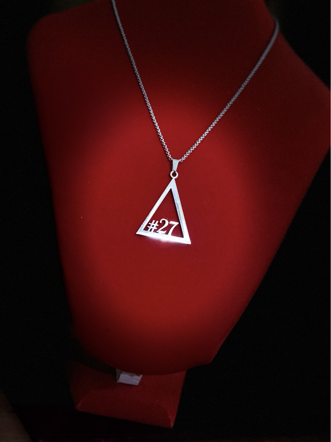 Thumbnail: Delta #21 - #30 Line Numbers SILVER Stainless Steel Pendant-Necklace!