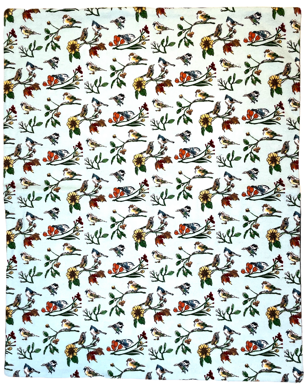 Birds and flowers repeating pattern