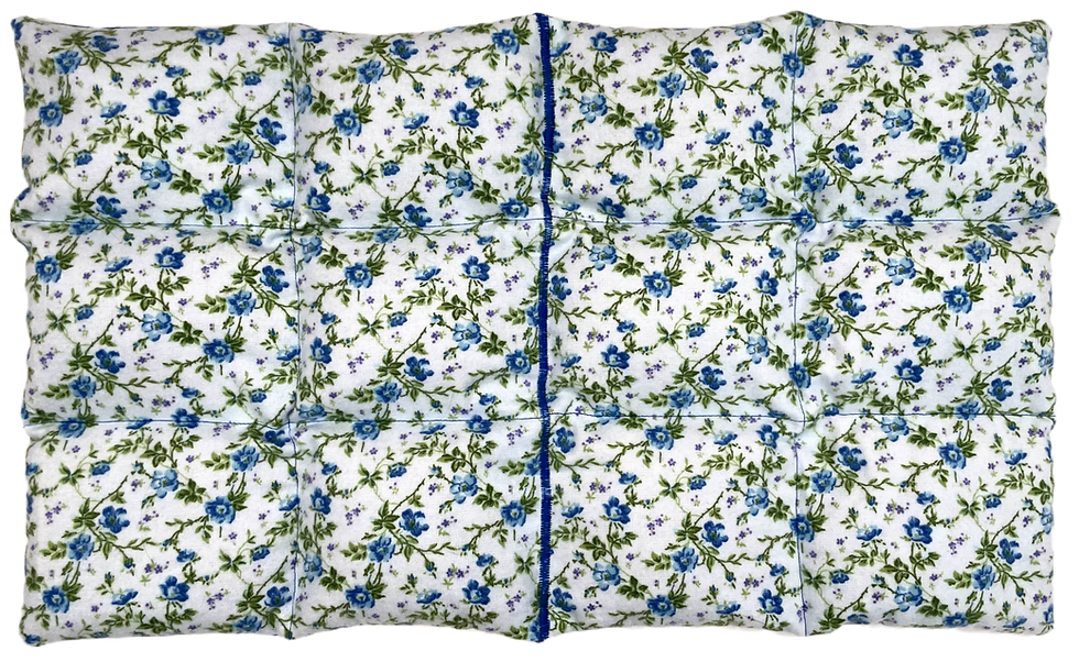 Blue floral pattern Little Blue Flowers - Large Flannel Flat Pad on white background