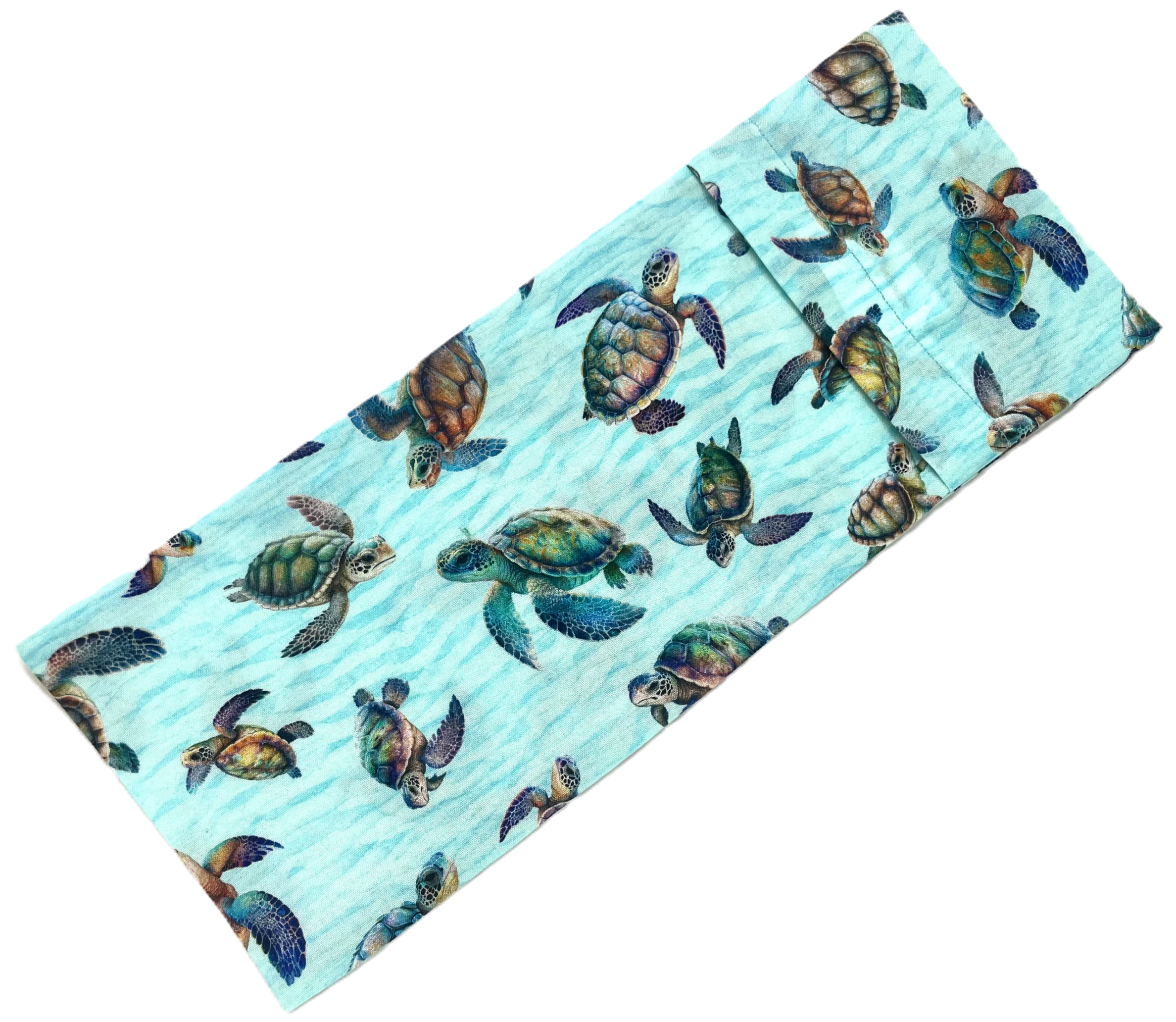 Baby Turtles - Eye pillow AND cotton cover, soothing sleep accessory, wave background design.