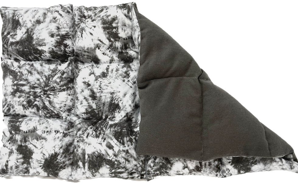 Large flannel flat pad with a gray cloud pattern, Soothies of Montana.