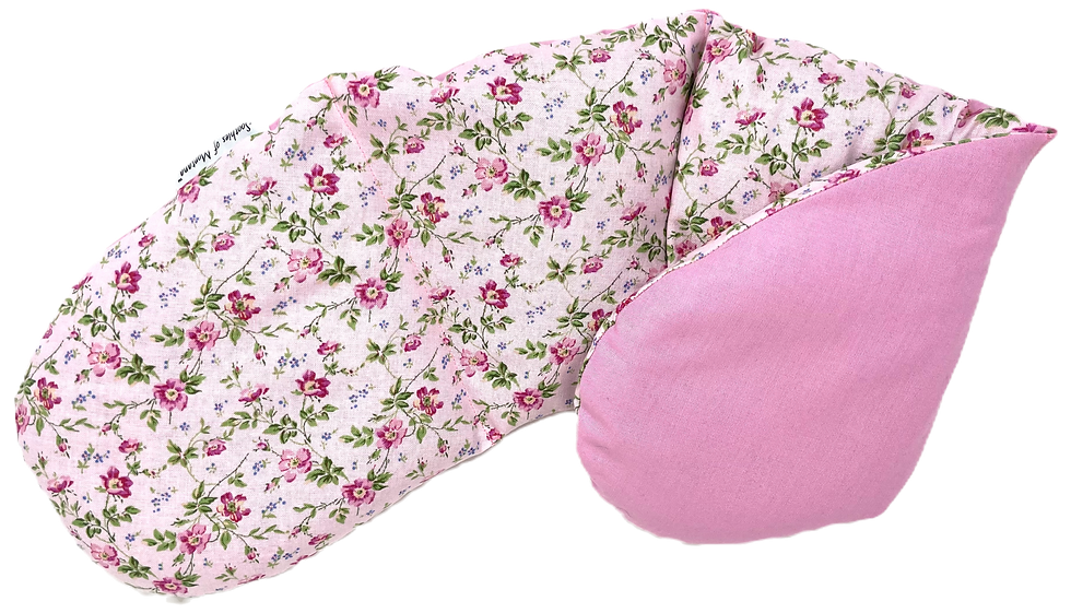 Pink Flowers - Cotton NeckWrap, floral pattern, pink fabric, Soothies of Montana