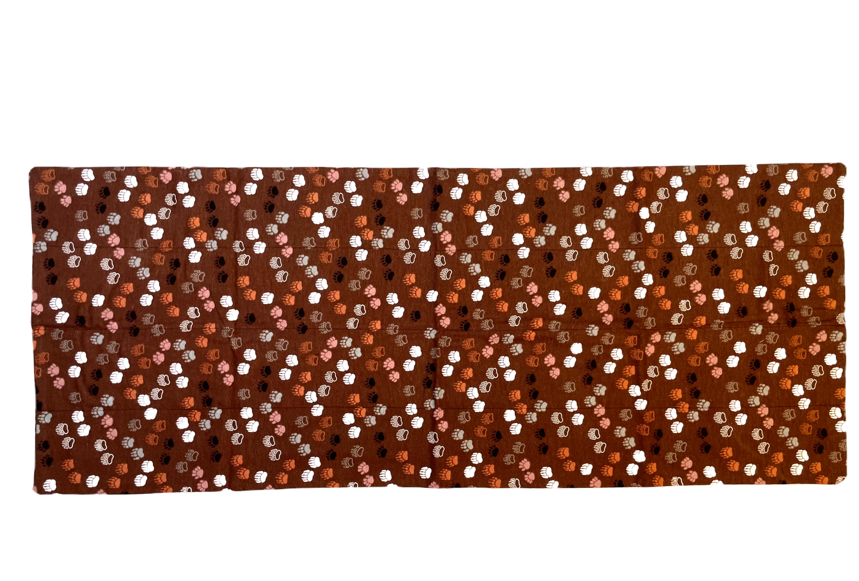 Brown cotton fabric with multicolored polka dots