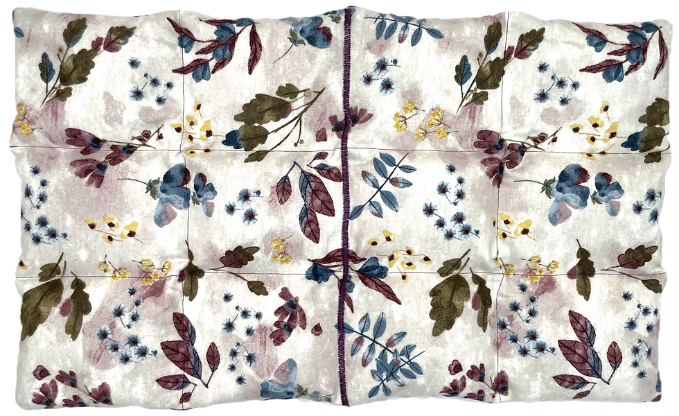 Floral pattern on cream background, Leaves on Plum - Large Flannel Flat Pad, decorative design.