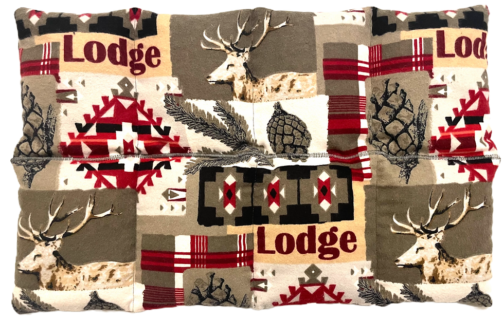 Lodge print with deer, pinecone, and eagle. Lodge - Flannel Flat Pad of various patterns.