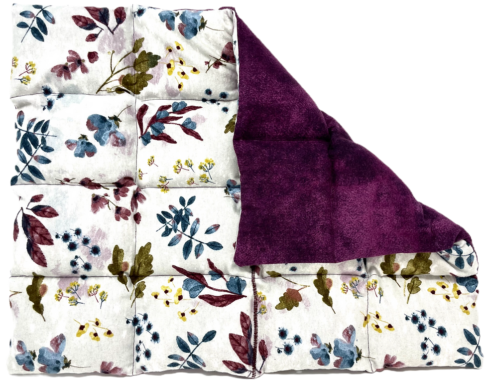 Floral cotton pad, purple backing